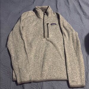 Patagonia Gray Zip Up Sweater with Textured Fabric